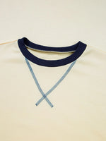 Striped Patchwork Long Sleeve Round Neck Two-in-one Top