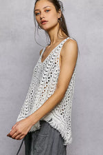 POL Crochet Fringe Hem Tank Top