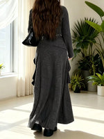 Ribbed Knit Long Sleeve Top and Skirt Set