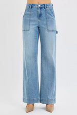 RISEN Full Size High Rise Straight Leg Jeans with Front Pockets Plus Size