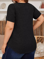 Plus Size Lace Detail Short Sleeve Top