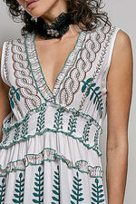 POL Floral Printed Sleeveless Tiered Dress with Smocked Waistband