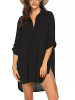 Full Size Side Slit Collared Neck Oversized Shirt Plus Size