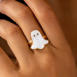 Halloween Ghost 18K Gold-Plated Ring