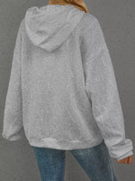 Full Size Embossed Lettering Casual Hoodie Plus Size
