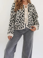 Leopard Tie Front Cardigan