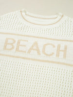 BEACH Hollow Out Knitted Lightweight Dolman Sweater