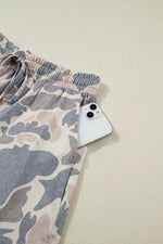 Casual Camo Print T-Shirt & Shorts Set