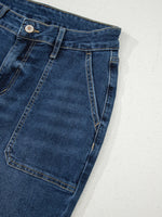 Cropped High Rise Wide Leg Jeans