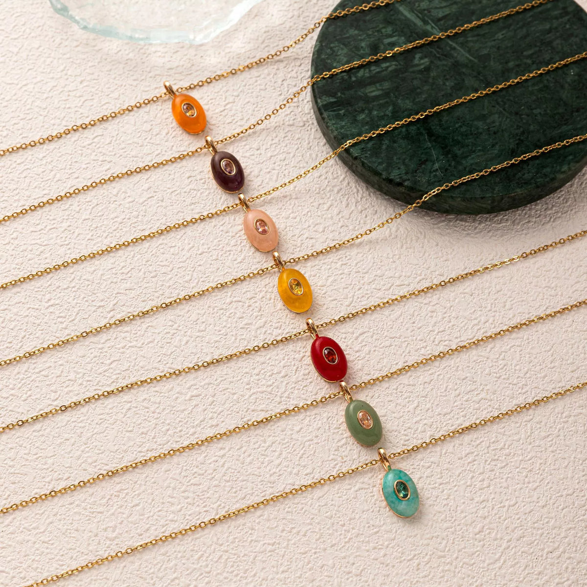 Natural Stone Pendant Necklace