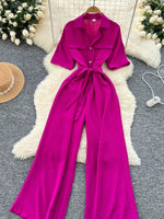 Tie Waist Wide Leg Jumpsuit