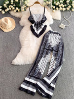 Tie Back Printed Cami and Pants Set