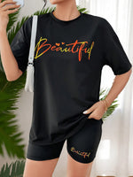 Beautiful Round Neck Top and Shorts Casual Set