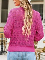 Openwork Button Up Cardigan