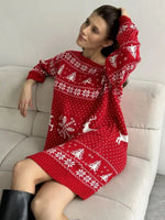Anita Knit Dress - Christmas Knit Long Sleeve Dress for Stylish Holiday Cheer