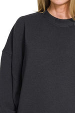 Zenana Ribbed Balloon Sleeve Sweatshirt