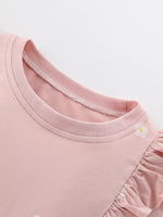 Children's Strawberry Applique Ruffle Sleeve Dress