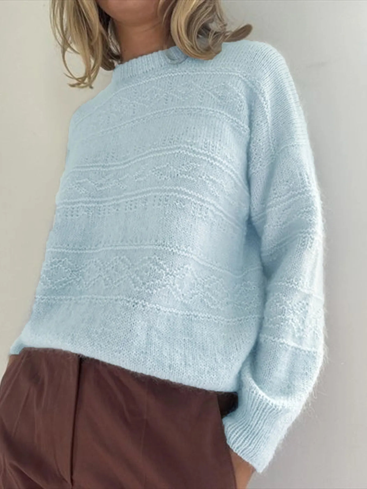 Round Neck Long Sleeve Sweater