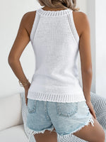 Openwork Sleeveless Knit Tank