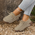 Round ToeLace-Up Sneakers