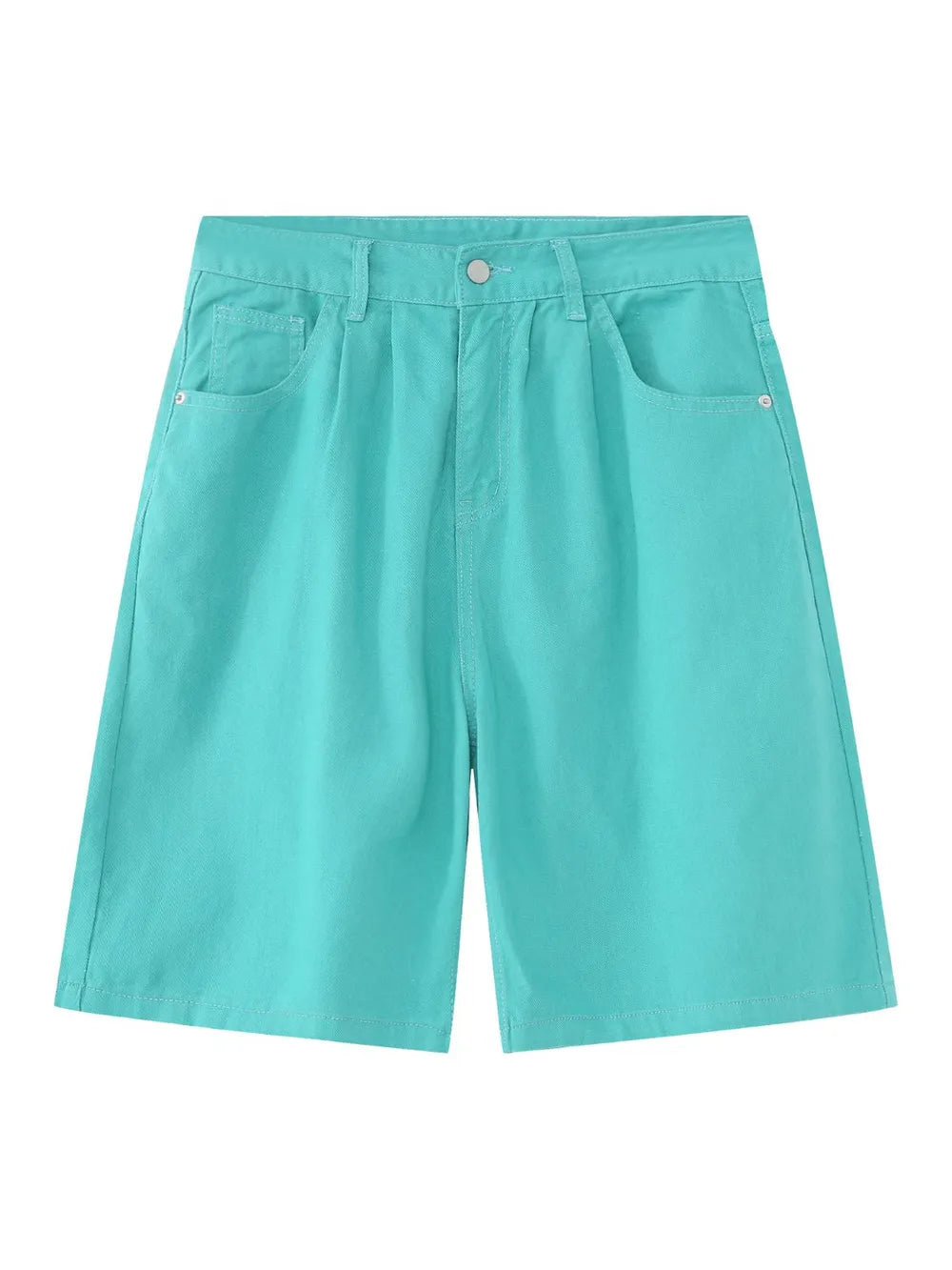 Mid Rise Denim Shorts