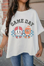 Game Day Football Graphic Casual Loose T Shirt