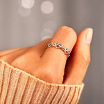 Knotted Hearts 925 Sterling Silver Open Ring