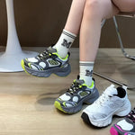 Letter Lace-Up Round Toe Athletic Shoes