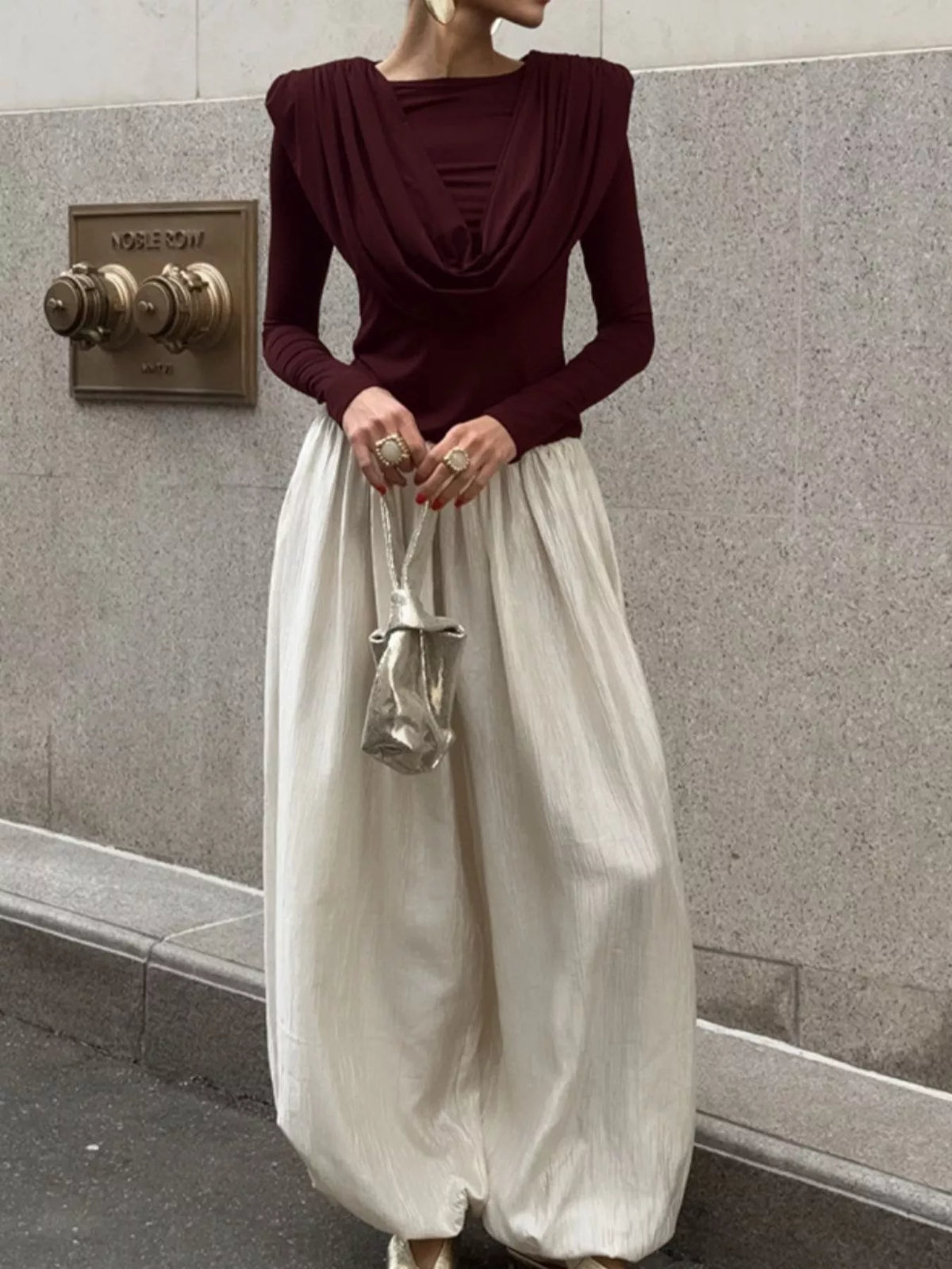 Ruched Long Sleeve T-Shirt