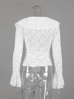 Ruffle Lace Long Sleeve Blouse