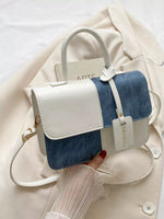 Two-Tone PU Leather Crossbody Bag