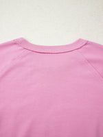 Heart Pattern Long Sleeve Patchwork Top