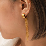 18K Gold-Plated Tassel Chain Earrings