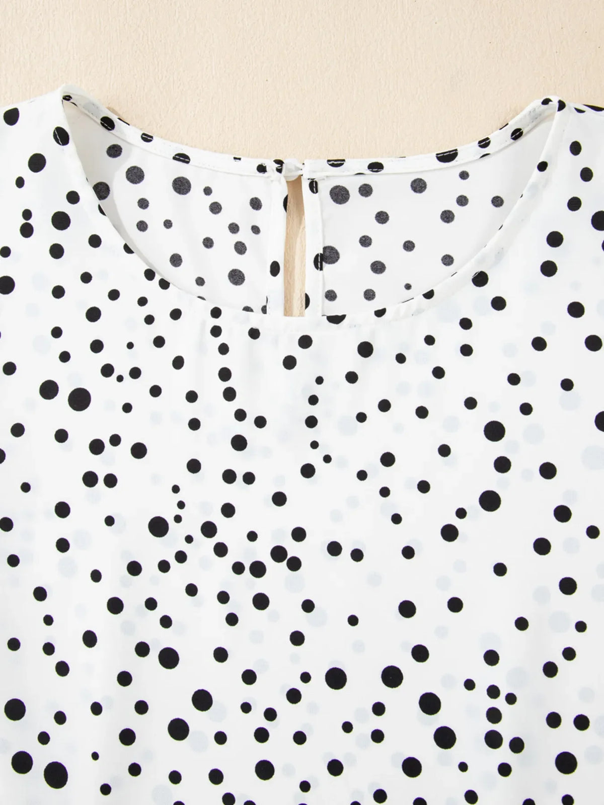 Polka Dot Layered Ruffled Short Sleeve Blouse