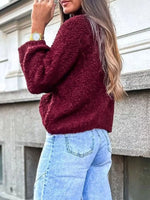 Textured Knit Mock Neck Sweater