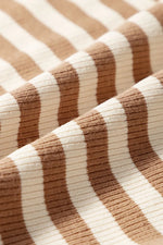 Stripe Exposed Seam Trim Round Neck Sleeveless Top