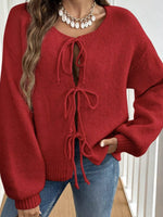 Tie-Front Long Sleeve Cardigan