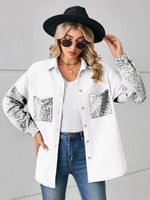 Leopard Button Up Denim Jacket
