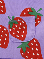 Children's Strawberry Print Short Sleeve Dress