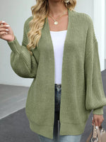 Full Size Chunky Knit Open Front Cardigan Plus Size