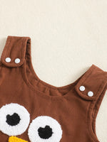 Children's Long Sleeve Bodysuit & Thanksgiving Turkey Dress Set with Headband