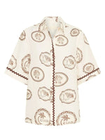 Printed Button Up Shirt and Skirt Set