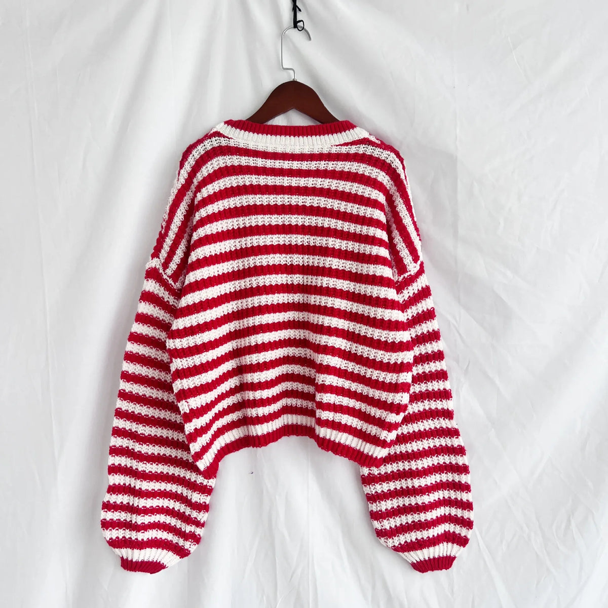Oversized Striped Drop Shoulder Sweater