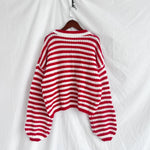 Oversized Striped Drop Shoulder Sweater