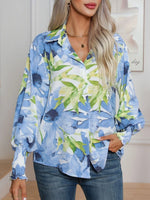 Printed Button Up Long Sleeve Shirt