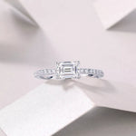 1 Carat 925 Sterling Silver Moissanite Geometric Ring