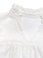 Lace Notched Cap Sleeve Mini Dress