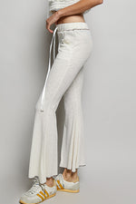 POL Drawstring Textured Ribbed Knit Pants