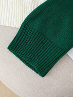 Color Block Button Detail Sweater