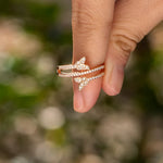 925 Sterling Silver Inlaid Zircon Butterfly Ring